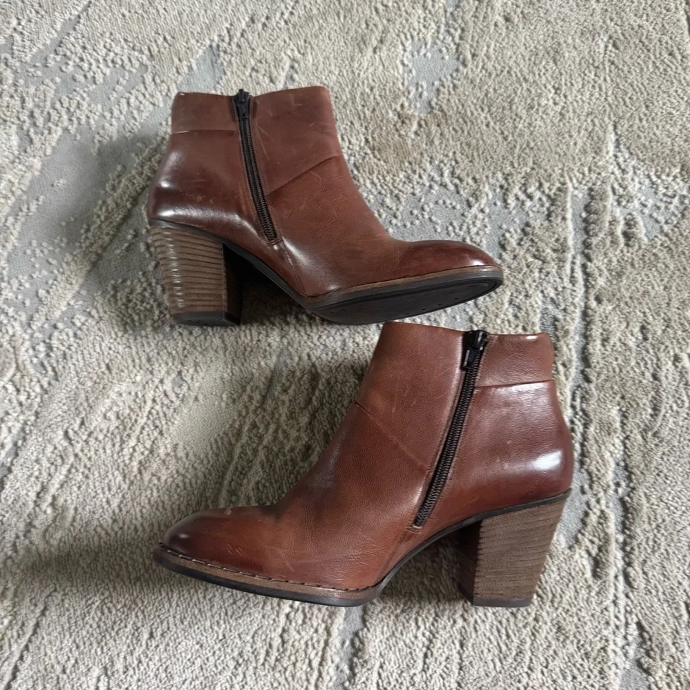 Paul Green Chestnut Leather Ankle Boots - Picture 10 of 12